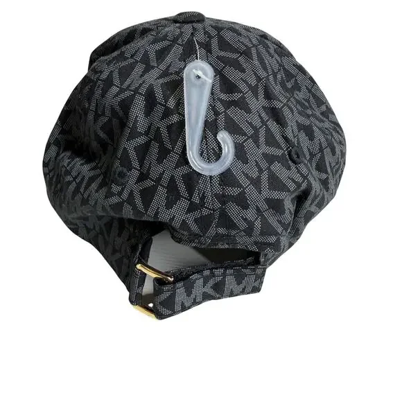 Michael Kors MK Logo Monogram Baseball Cap black/gray adjustable strap OS - NWT - Picture 3 of 8